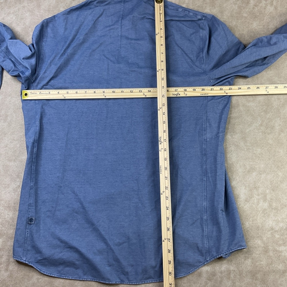 Lululemon Commission Long Sleeve Button‎ Down Shirt Mens XL Washed Blue LM3DJOS - Picture 2 of 7